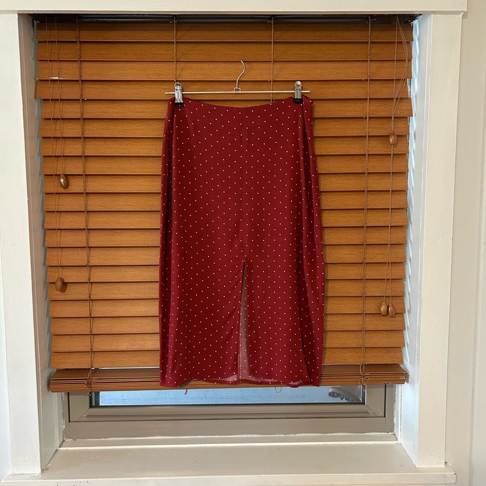 Reformation - Red Polka Dot Pencil Skirt